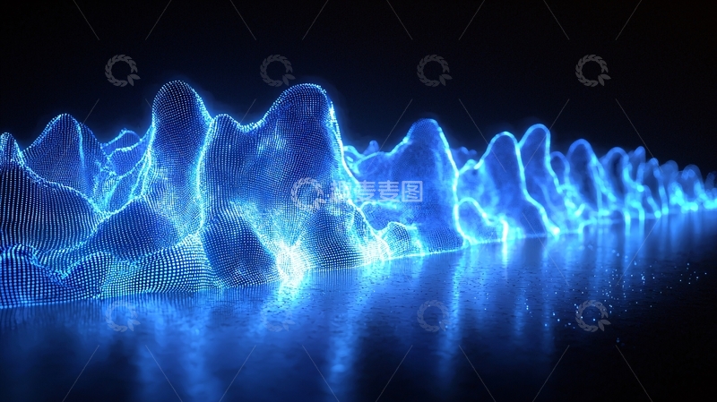 高清大图下载【趣麦麦图】蓝色能量波纹