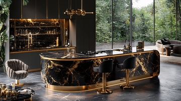 黑色大理石吧台