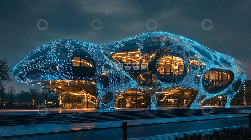 高清大图下载【趣麦麦图】夜幕下的梦幻建筑