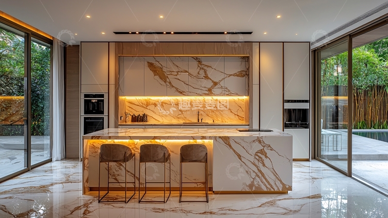 高清大图下载【趣麦麦图】现代轻奢厨房设计