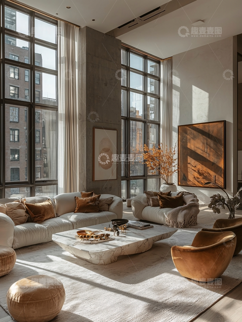 高清大图下载【趣麦麦图】现代极简风客厅设计