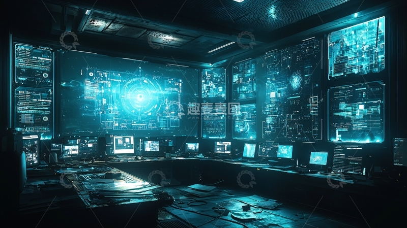 高清大图下载【趣麦麦图】未来科技控制室