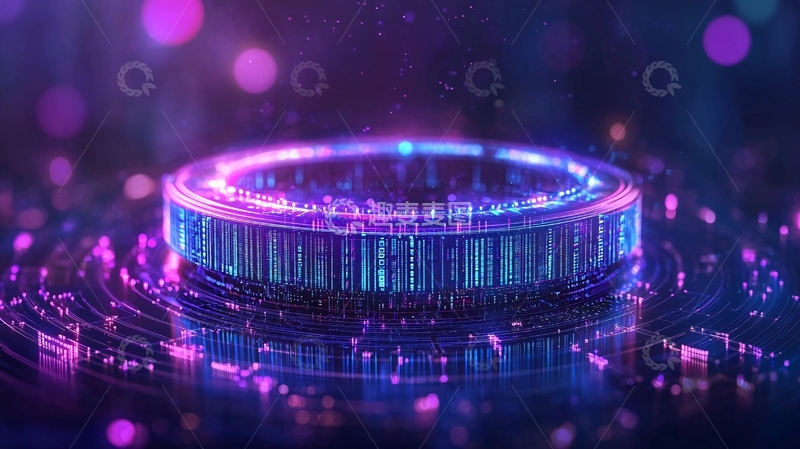 高清大图下载【趣麦麦图】炫酷科技感紫色环形光效