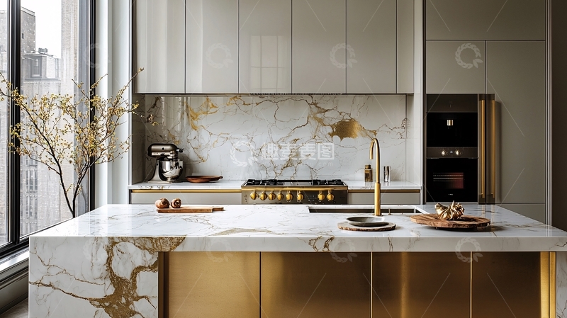 高清大图下载【趣麦麦图】现代轻奢厨房设计