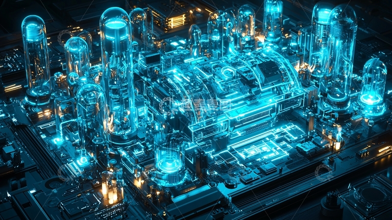 高清大图下载【趣麦麦图】蓝光科技感电路板