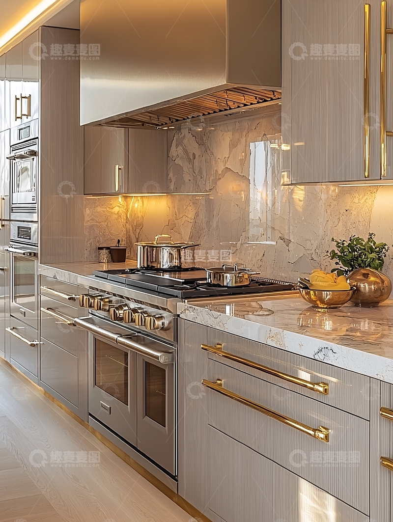 高清大图下载【趣麦麦图】现代轻奢厨房设计