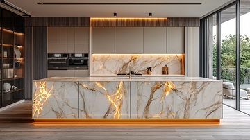 奢华现代厨房岛台