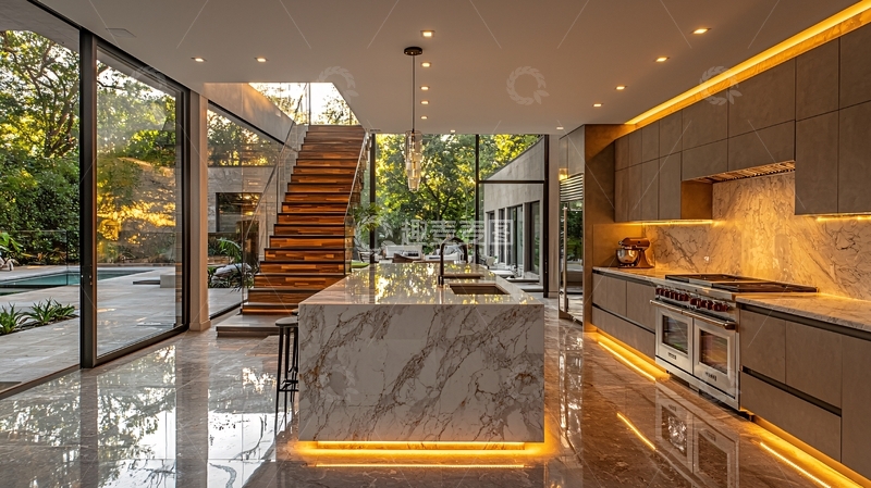 高清大图下载【趣麦麦图】现代风格开放式厨房