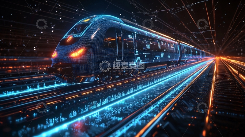 高清大图下载【趣麦麦图】未来科技高铁