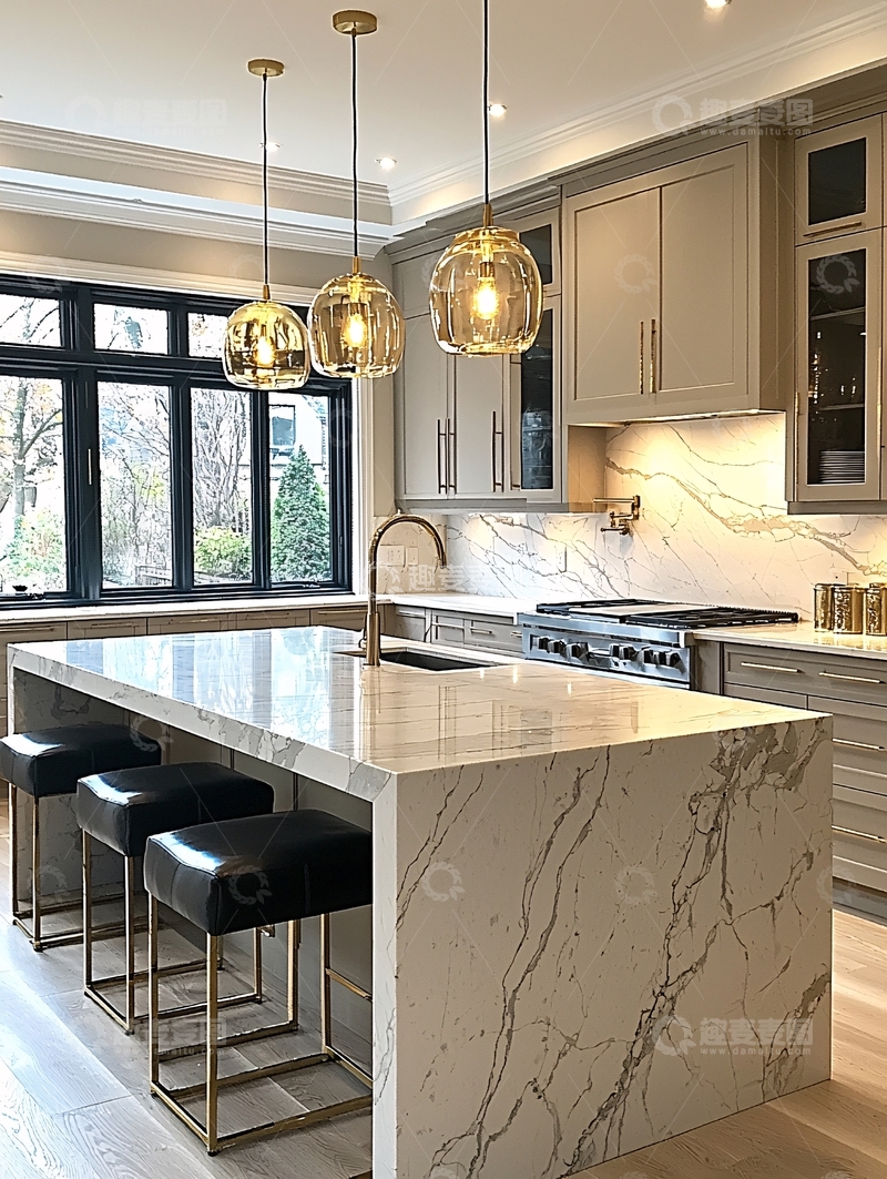 高清大图下载【趣麦麦图】现代简约厨房岛台