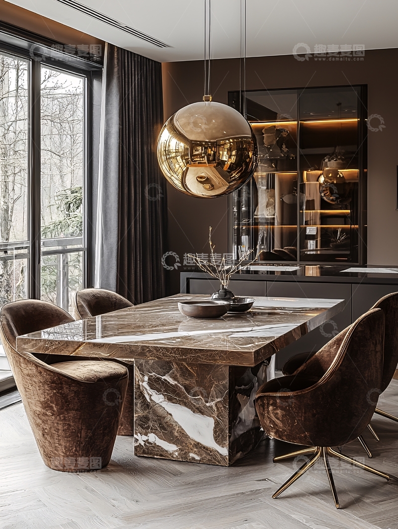 高清大图下载【趣麦麦图】现代轻奢餐厅设计