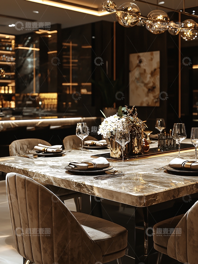 高清大图下载【趣麦麦图】奢华现代餐厅设计