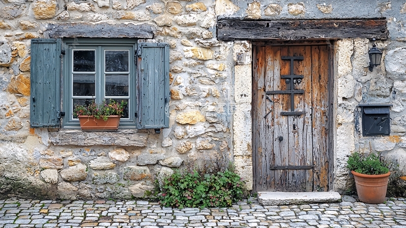 高清大图下载【趣麦麦图】老石屋门窗