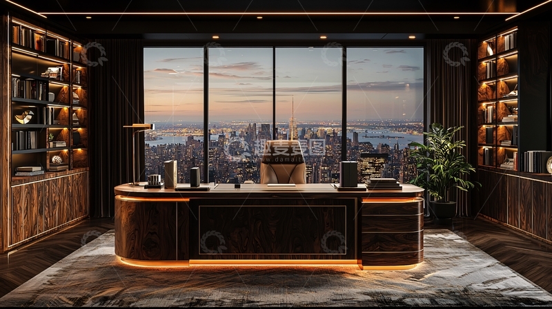 高清大图下载【趣麦麦图】高端大气现代总裁办公室