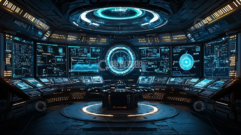 高清大图下载【趣麦麦图】未来科技控制中心
