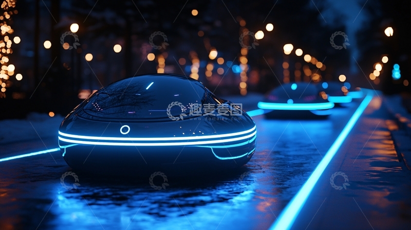 高清大图下载【趣麦麦图】夜间自动驾驶概念车