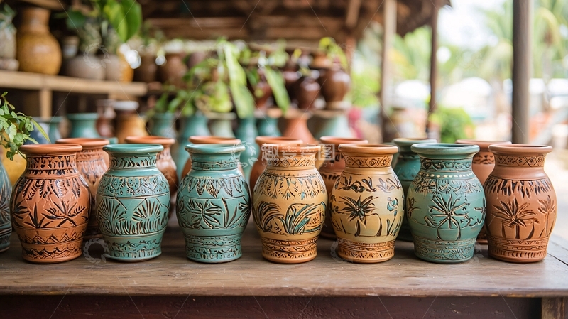 高清大图下载【趣麦麦图】手工陶罐