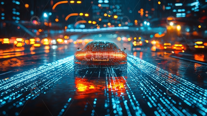 高清大图下载【趣麦麦图】夜晚城市街道汽车