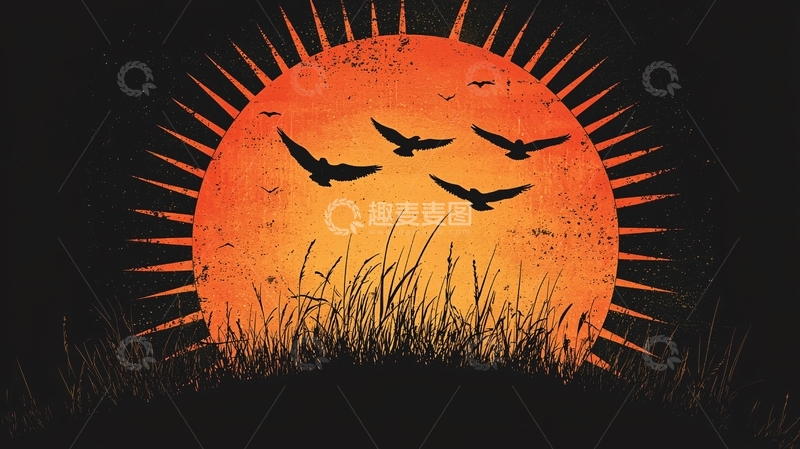 高清大图下载【趣麦麦图】夕阳剪影