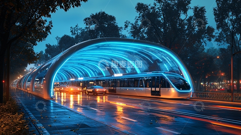 高清大图下载【趣麦麦图】未来科技感地铁站