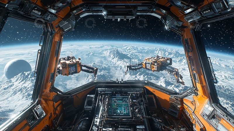 高清大图下载【趣麦麦图】太空飞船驾驶舱视角