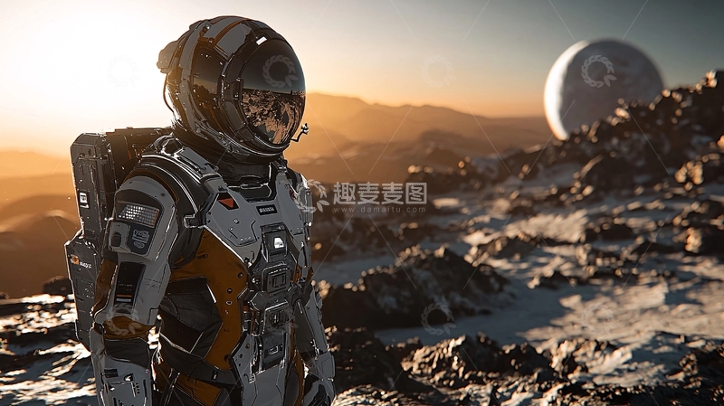 高清大图下载【趣麦麦图】宇航员太空探索