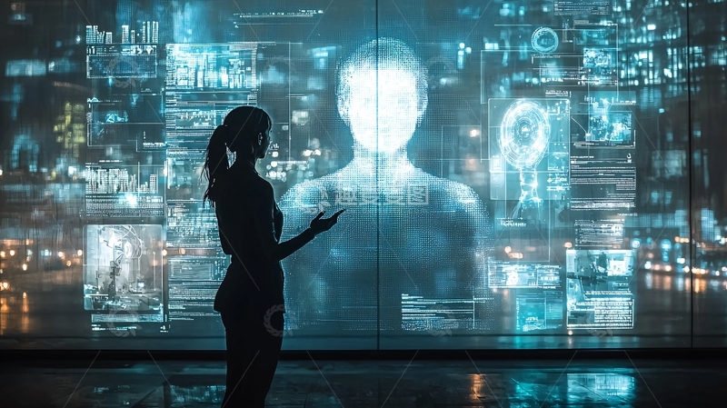 高清大图下载【趣麦麦图】科技女性