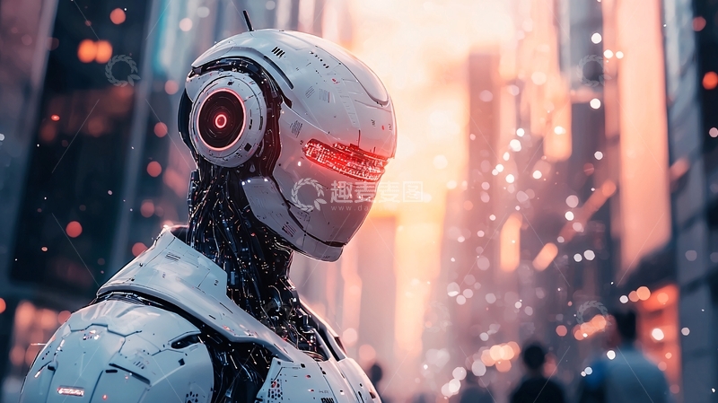 高清大图下载【趣麦麦图】未来都市机器人