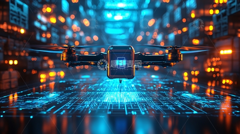 高清大图下载【趣麦麦图】未来科技感无人机