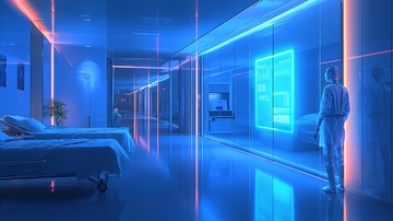 科幻未来医院病房走廊