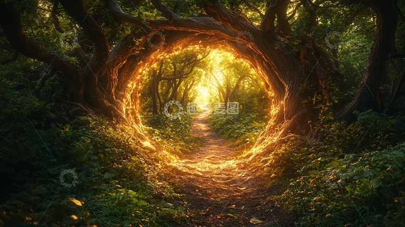 高清大图下载【趣麦麦图】森林光环