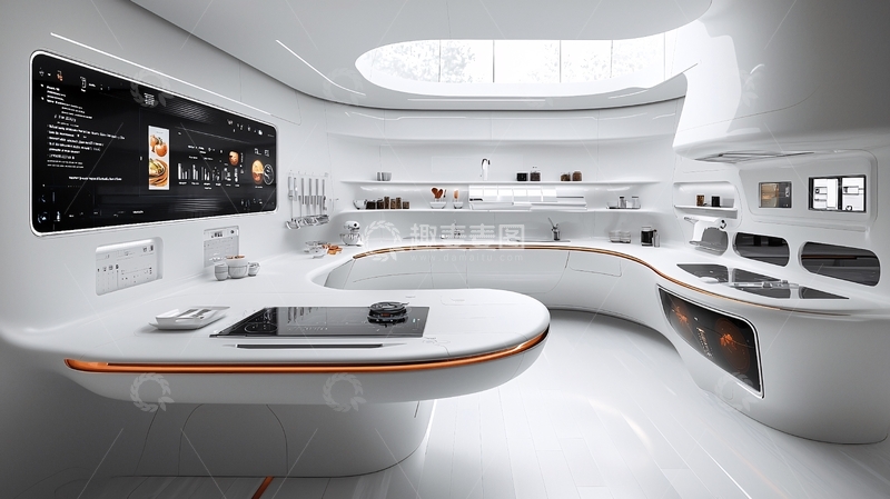 高清大图下载【趣麦麦图】未来科技感厨房设计