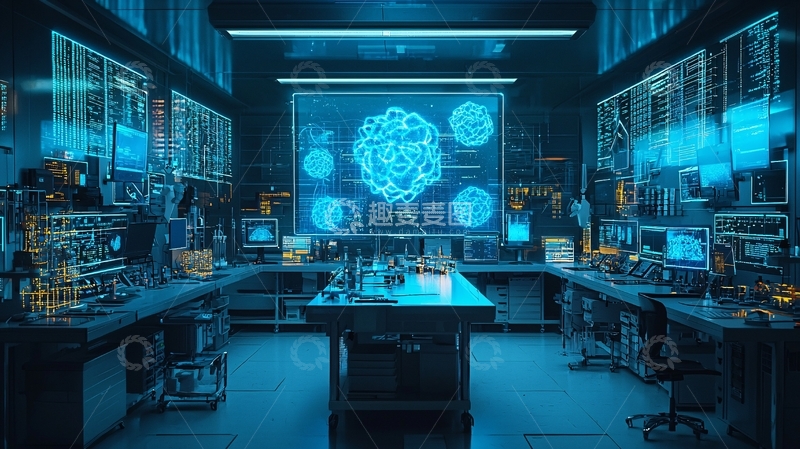 高清大图下载【趣麦麦图】未来科技感实验室