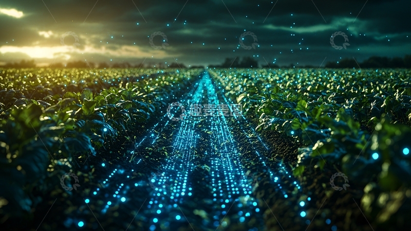 高清大图下载【趣麦麦图】田野光影科技感