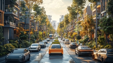 绿树成荫的城市街道