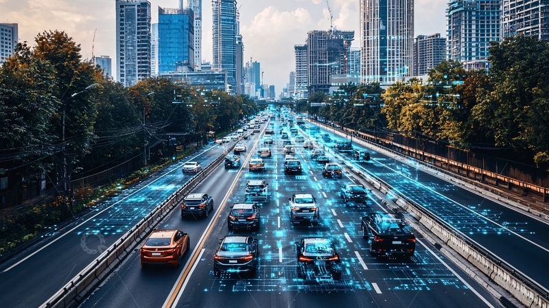 高清大图下载【趣麦麦图】城市道路车辆数据流