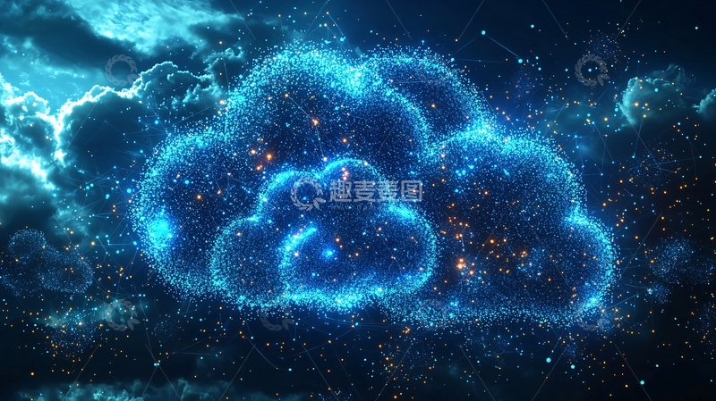 高清大图下载【趣麦麦图】蓝色发光云朵