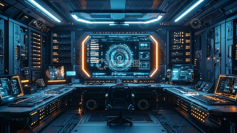 高清大图下载【趣麦麦图】未来科技感控制中心