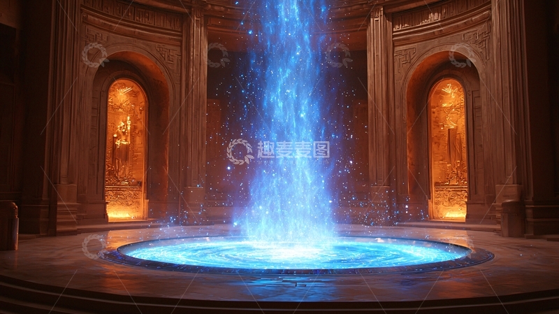 高清大图下载【趣麦麦图】蓝色能量柱