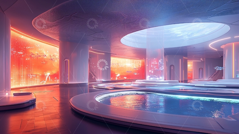 高清大图下载【趣麦麦图】未来感泳池