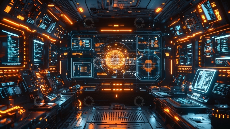 高清大图下载【趣麦麦图】未来科技飞船驾驶舱