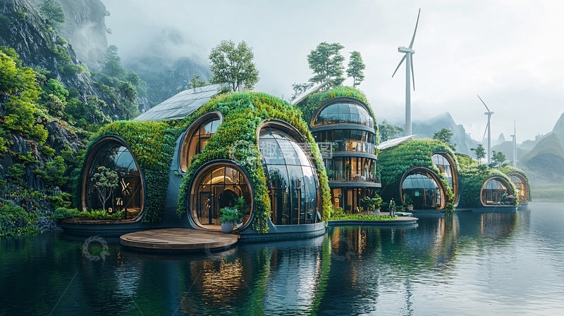 高清大图下载【趣麦麦图】未来生态建筑