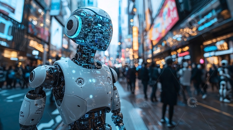 高清大图下载【趣麦麦图】未来都市机器人