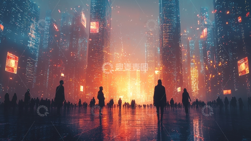 高清大图下载【趣麦麦图】未来都市夜景400