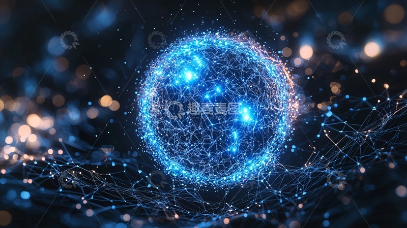 高清大图下载【趣麦麦图】蓝色科技感球体