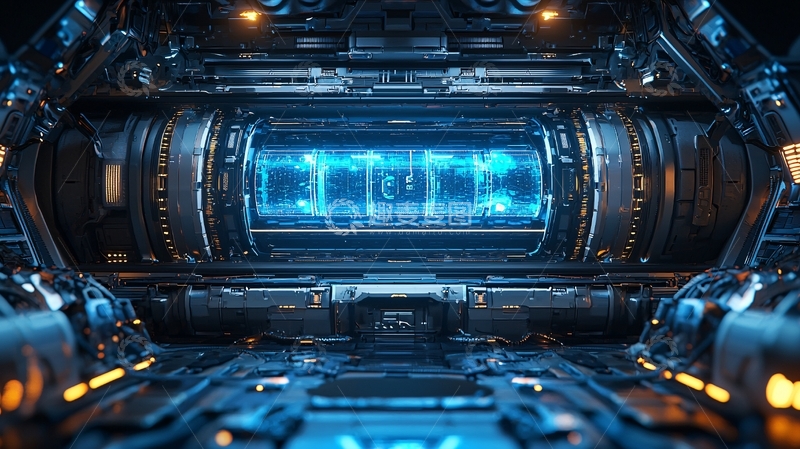 高清大图下载【趣麦麦图】科幻飞船内部核心装置