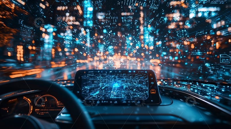 高清大图下载【趣麦麦图】未来科技感汽车夜景