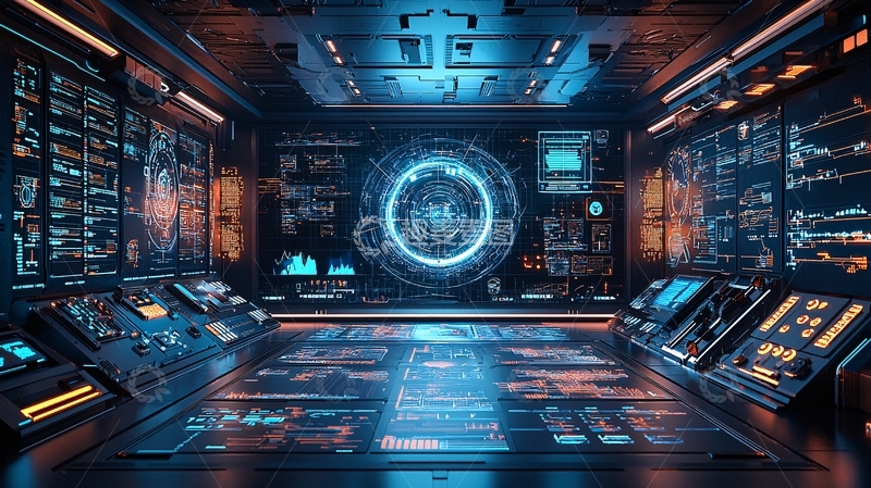 高清大图下载【趣麦麦图】未来科技控制室