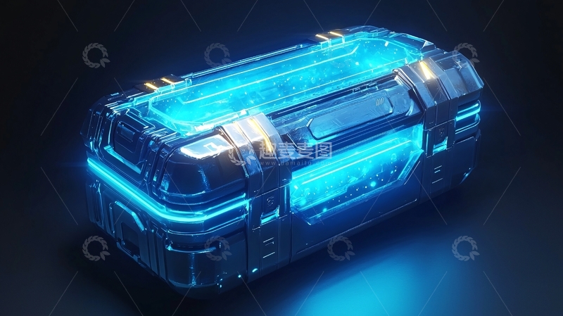 高清大图下载【趣麦麦图】蓝色科技宝箱