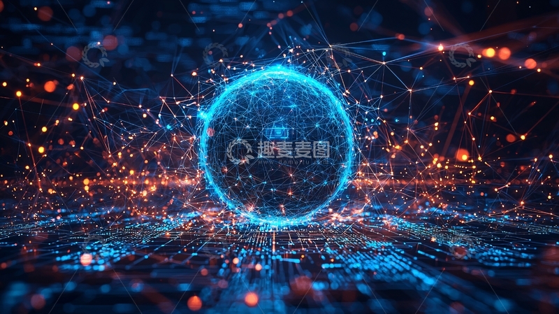 高清大图下载【趣麦麦图】蓝色星球科技感